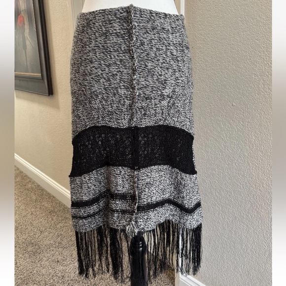 Free People Sweater Midi Skirt Gray Black Fridge Wool Angora Size *M/L Boho - Picture 1 of 7